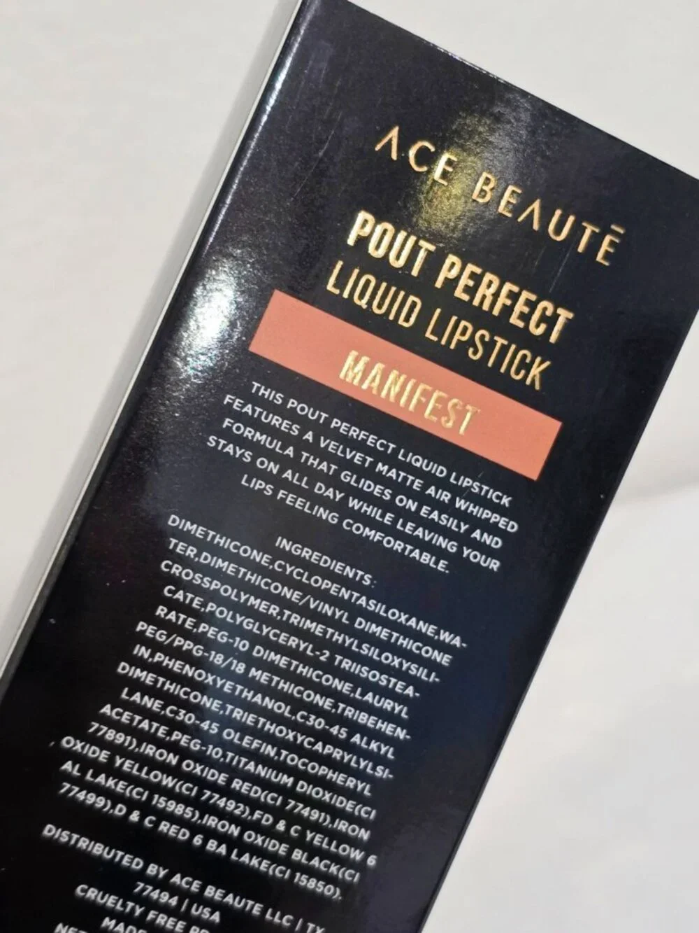 Ace Beauté ✦ Pout Perfect Liquid Lipstick ✦ Manifest Velvet Matte Long‑Wear NWT
